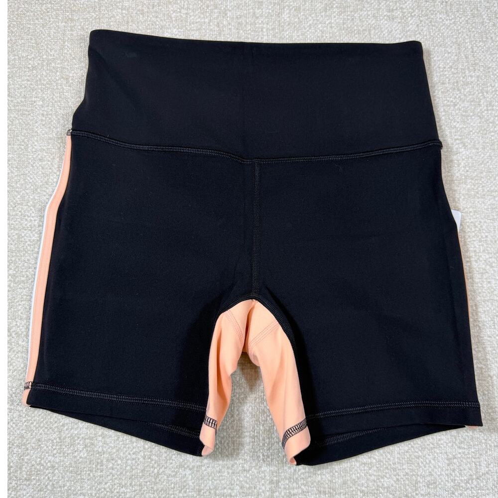 Athleta Women's Small Black Elation Tipped Shortie High Rise Athletic Shorts NWT